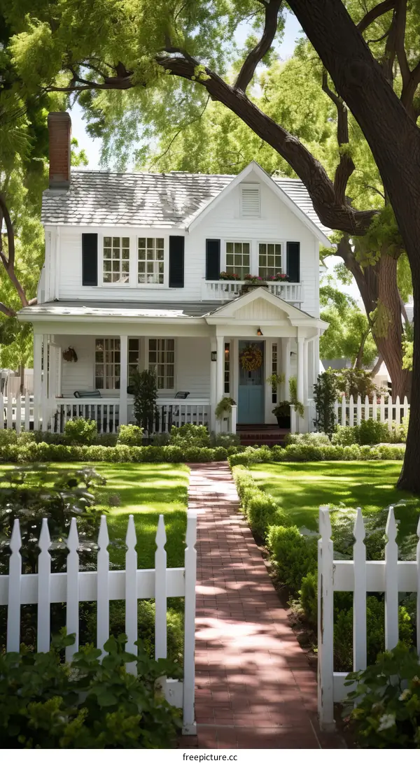 Small White Suburban House