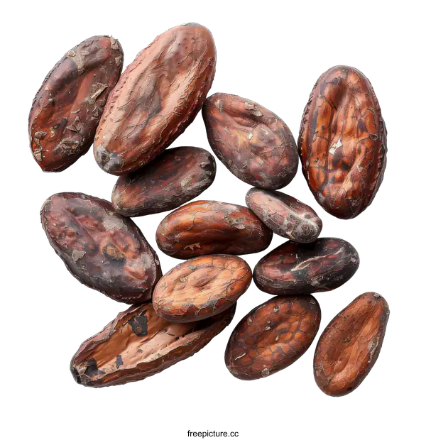 [Transparent Background PNG]Cocoa beans isolated on transparent background
