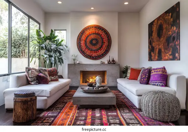 Modern Bohemian Living Room Interior Design