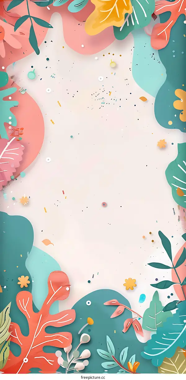 Abstract Colorful Leaves Background Illustration