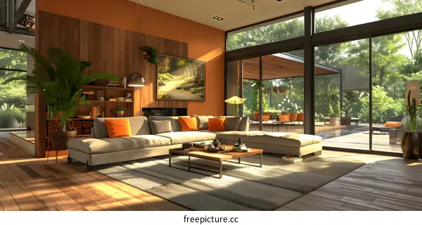 Modern house interior living room