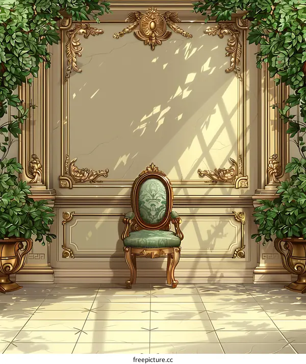 ornate room with chair
