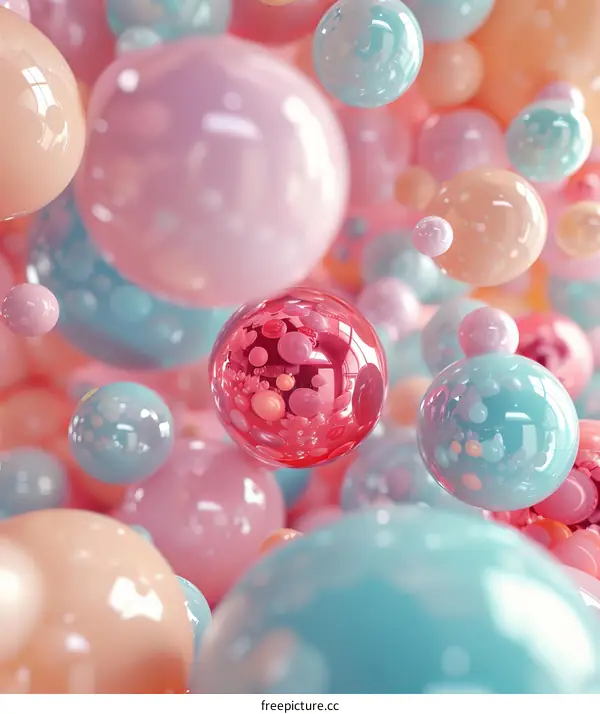 Abstract Colorful Floating Bubbles