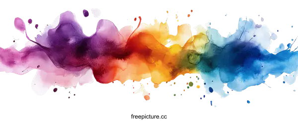 [Transparent Background PNG]Abstract Watercolor Paint Splatter Art