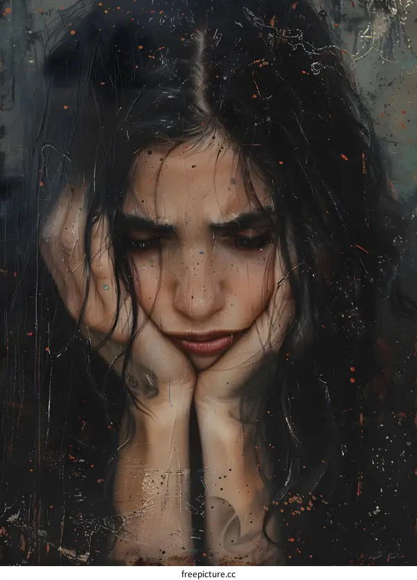 Portrait of a crying woman