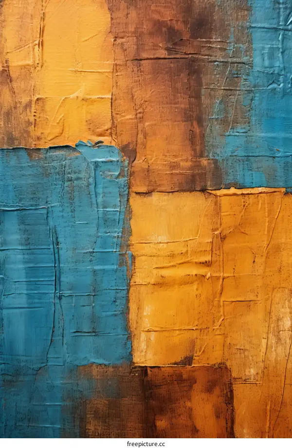 Blue and Orange Abstract Painting