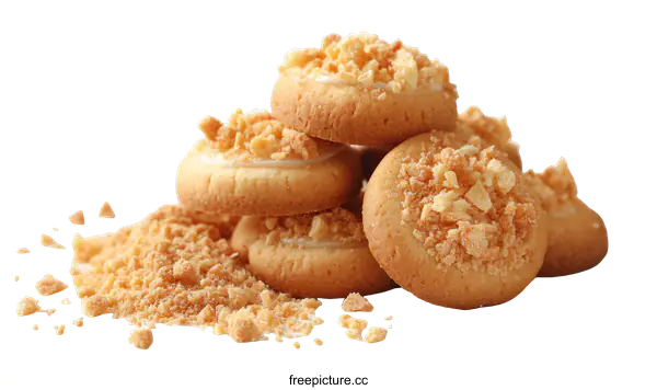 [Transparent Background PNG]Stacked Cookies with Crumble Topping