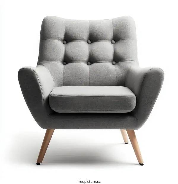 Modern Grey Fabric Armchair Design