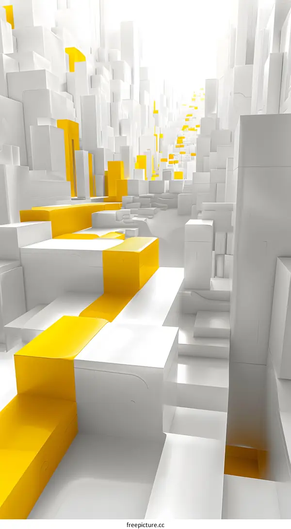 Surreal yellow and white geometric structure