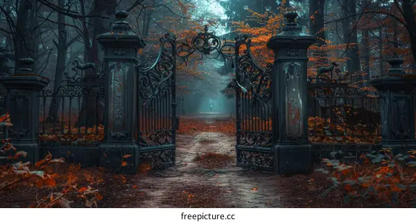 Mystical Autumn Forest Path