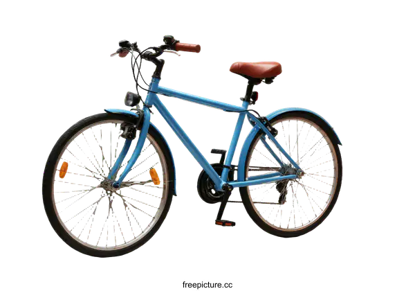 [Transparent Background PNG]Stylish Light Blue Bicycle in Front of White Wall
