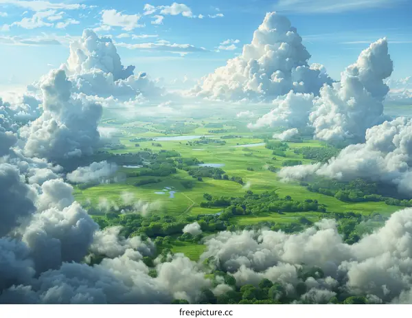 Green Rolling Hills and Blue Sky