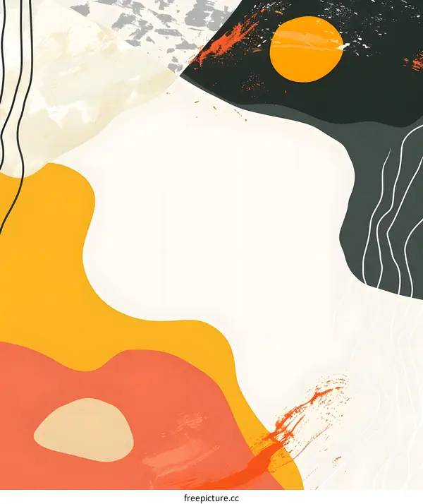 Abstract Background With Orange Sun