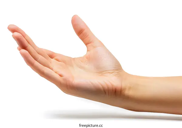 An open hand with the palm facing up