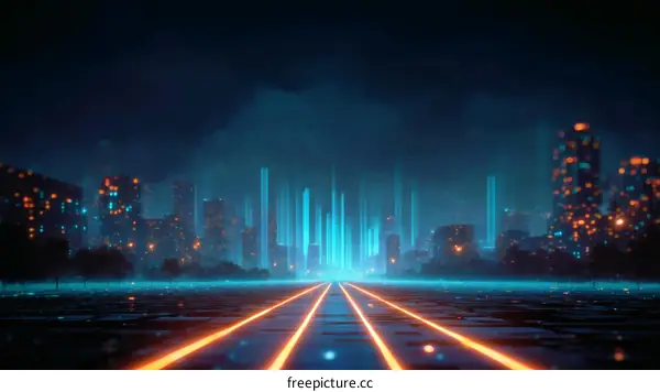 Neon Futuristic Cityscape at Night