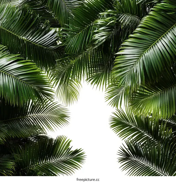 Tropical Palm Leaves Frame Background Image