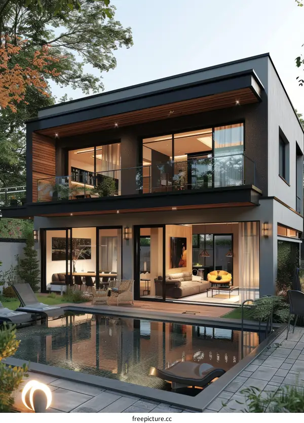 Modern Villa with Swimming Pool Exterior Design
