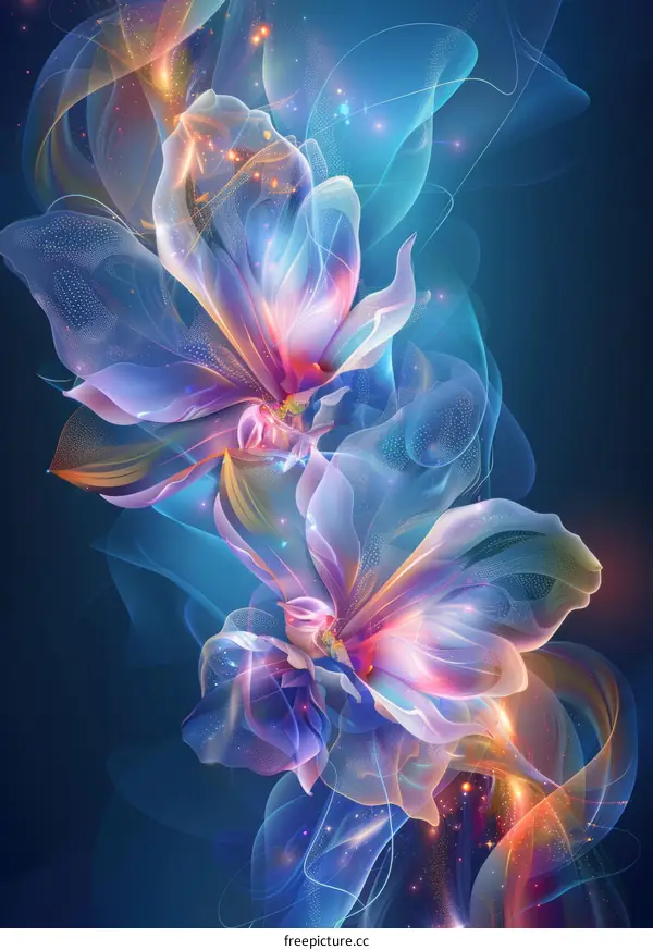 Abstract Floral Design with Glowing Colors