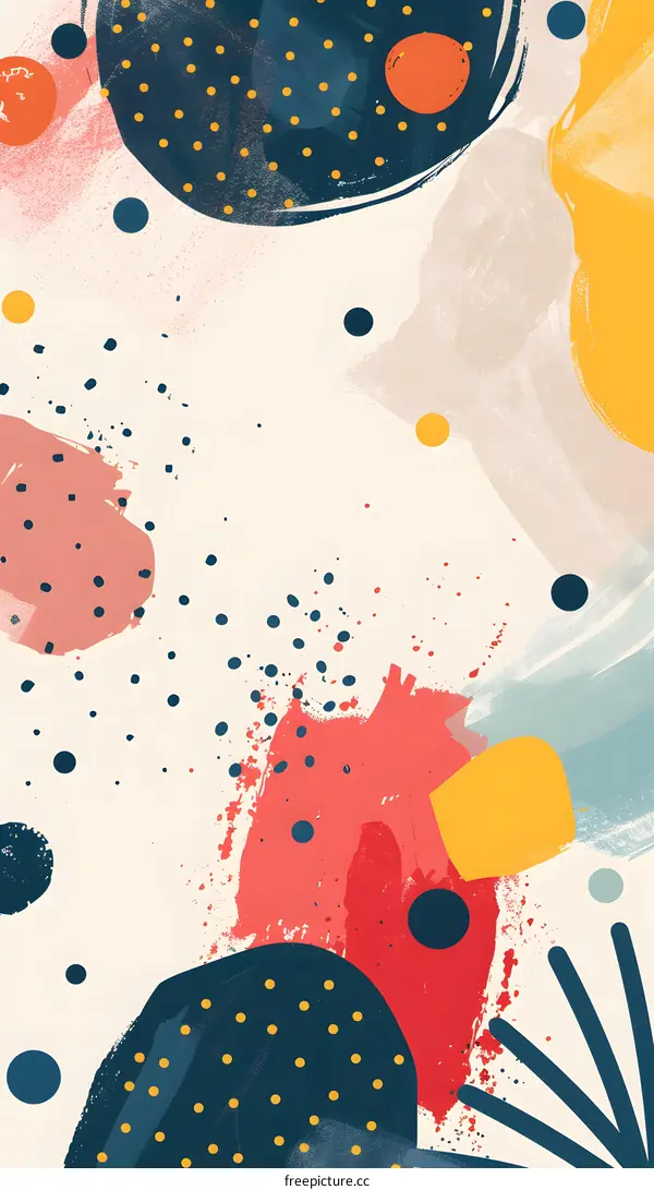 Abstract Colorful Artistic Background with Dots and Splashes