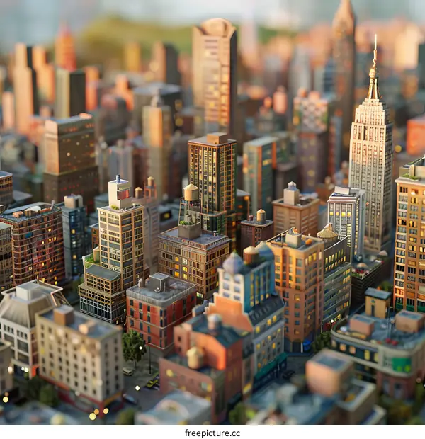 Cityscape Miniature Illustration of New York