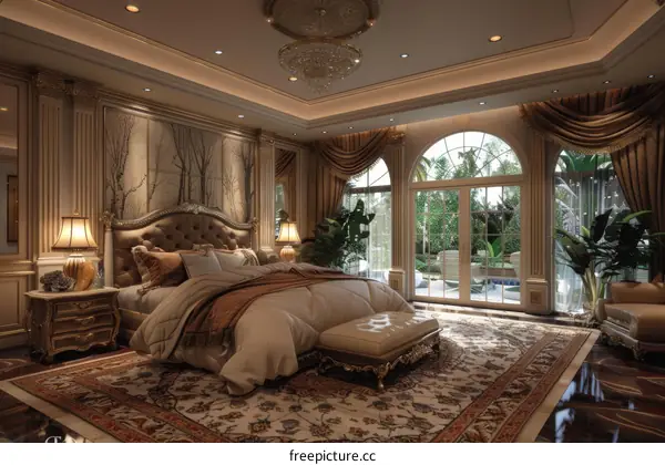 Luxurious Bedroom Interior Design Illustration