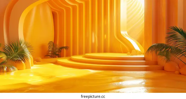 Abstract Orange Minimalist Showcase Scene