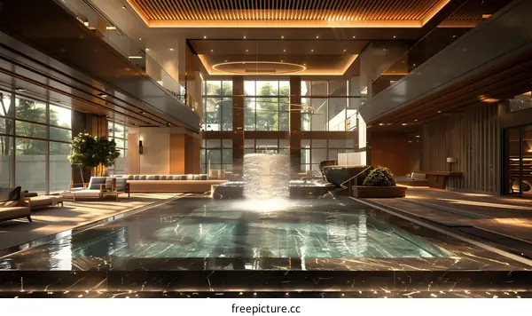 Luxury hotel indoor swimming pool