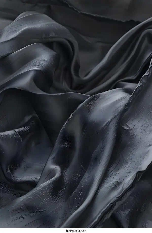 Abstract Black Silk Fabric Texture Background