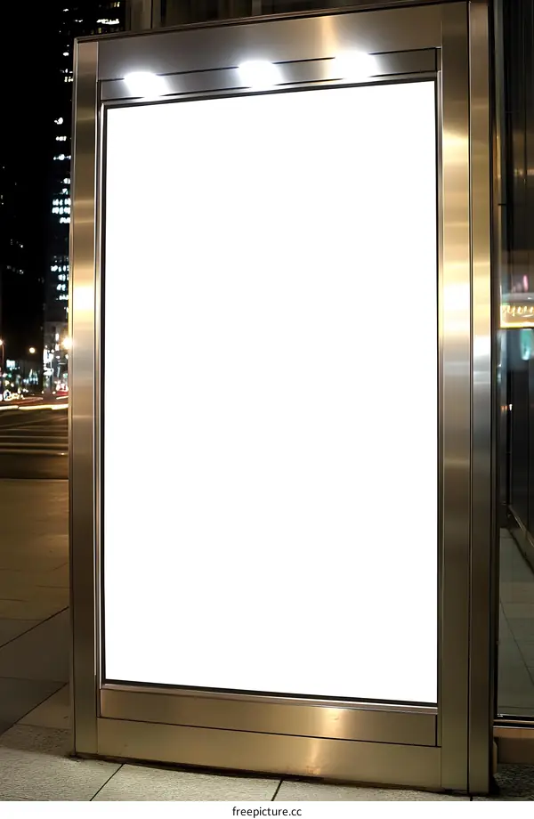 Blank Billboard  at Night in the City
