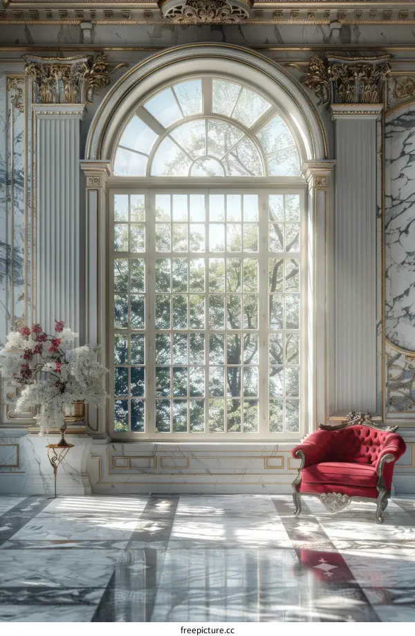 Luxurious Palace Room with Grand Arch Window