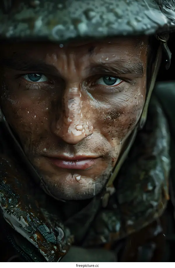 Portrait of a young soldier