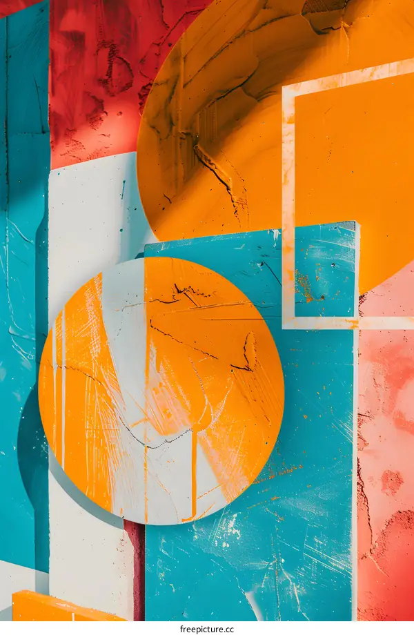 Abstract Art with Geometric Shapes and Vibrant Colors