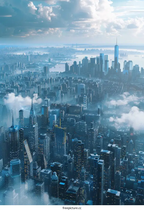 Aerial View of a Modern Metropolis