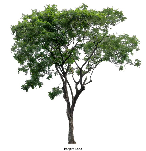 [Transparent Background PNG]Green Tree With White Background
