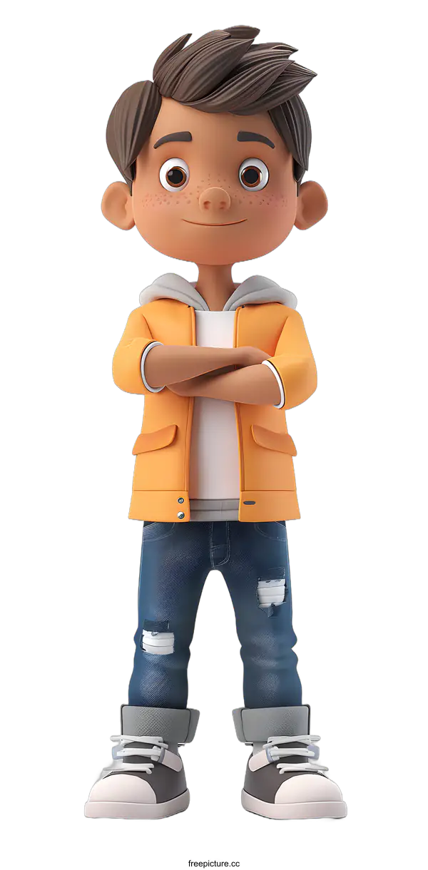 [Transparent Background PNG]3d cartoon character of a boy