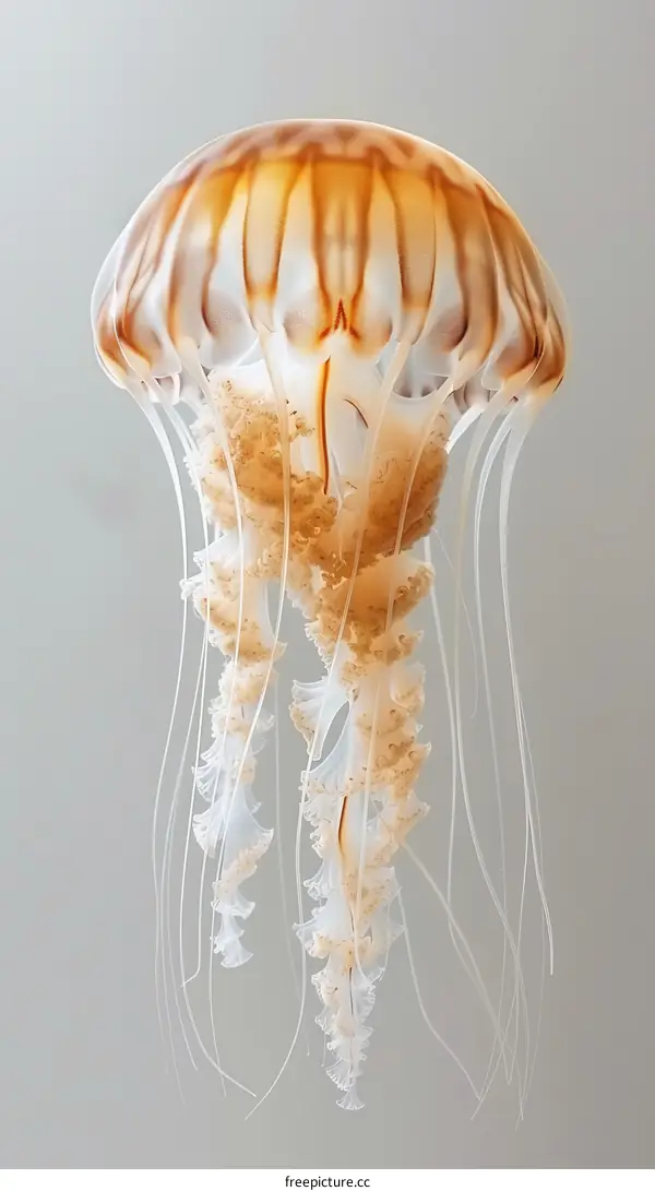 A beautiful jellyfish with long, flowing tentacles.