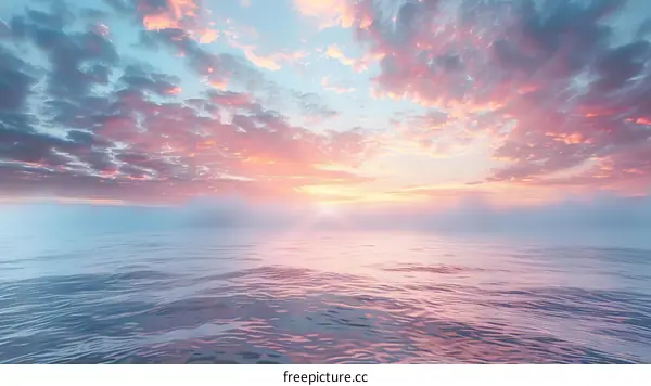 Beautiful Sunset Over the Calm Sea