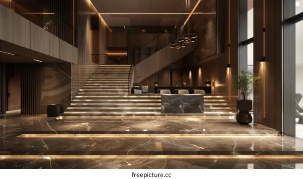 Modern Luxury Hotel Lobby Design Illustration