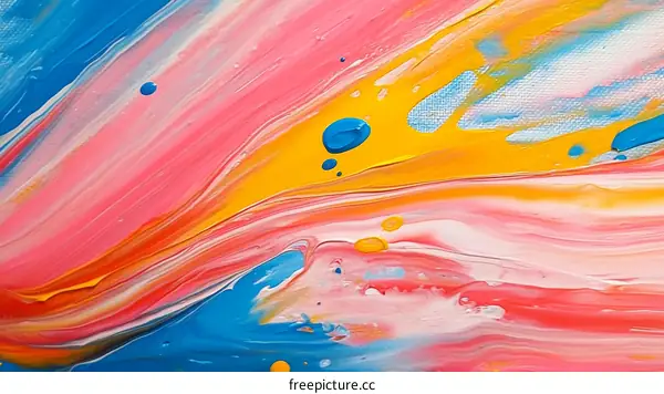 Abstract Colorful Fluid Art Painting