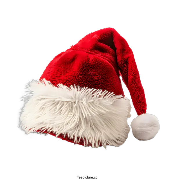 [Transparent Background PNG]Red Santa Hat Isolated on White Background