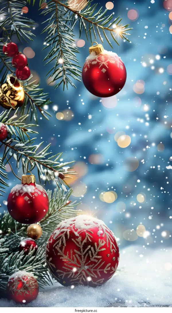 Red, Gold, and Green Christmas Ornaments