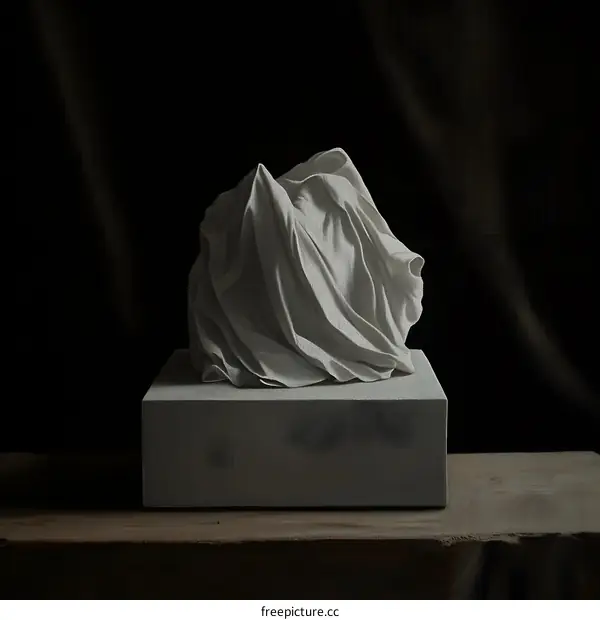 White Fabric Draped on a Pedestal