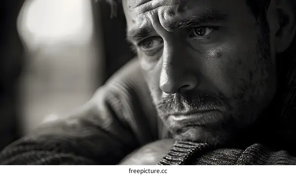 Portrait of a man with a beard looking away