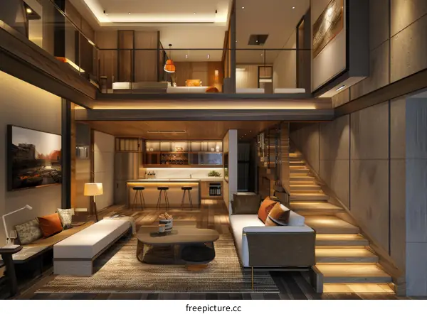 Contemporary Duplex Apartment with Modern Interior Design