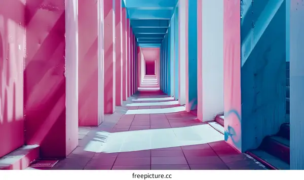 Colorful Architecture Columns and Pathway
