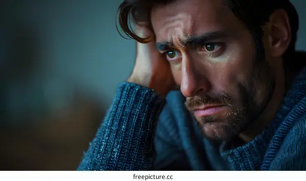 A man is lost in thought.