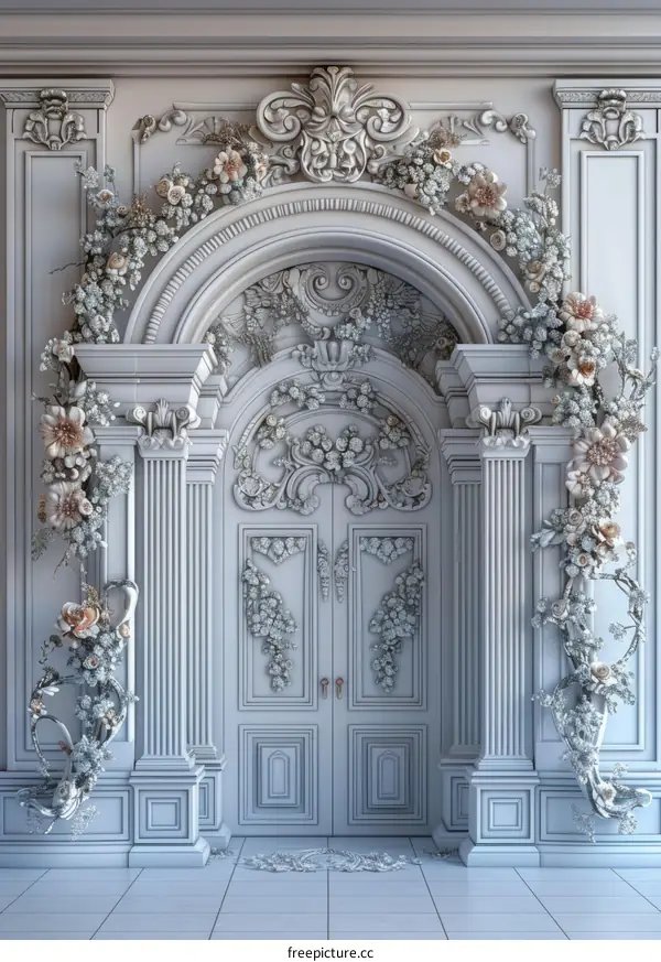 Elegant Floral Ornate Doorway Scene