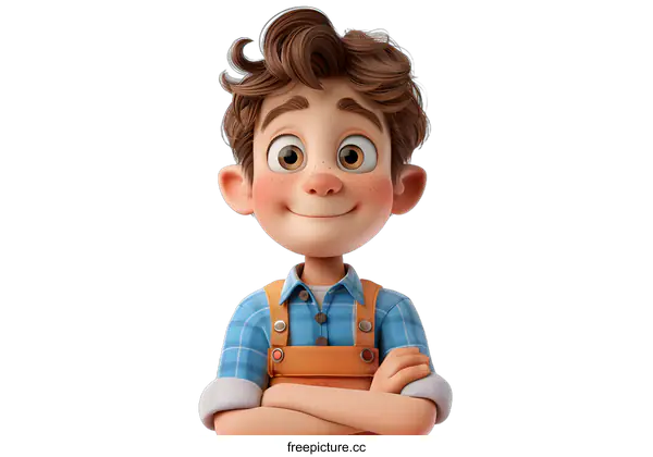 [Transparent Background PNG]Cheerful 3D cartoon boy character