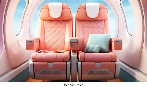 Pink airplane interior