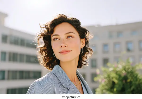 Thoughtful Woman Outdoors in Cityscape